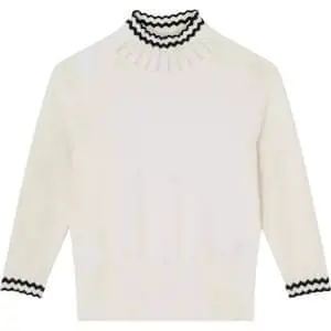 LK Bennett Ethel Cotton Blend Zig Zag Fine Merino Sweater
